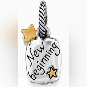 Brighton Silver Gold bracelet charm with gold star accent encourage graduate